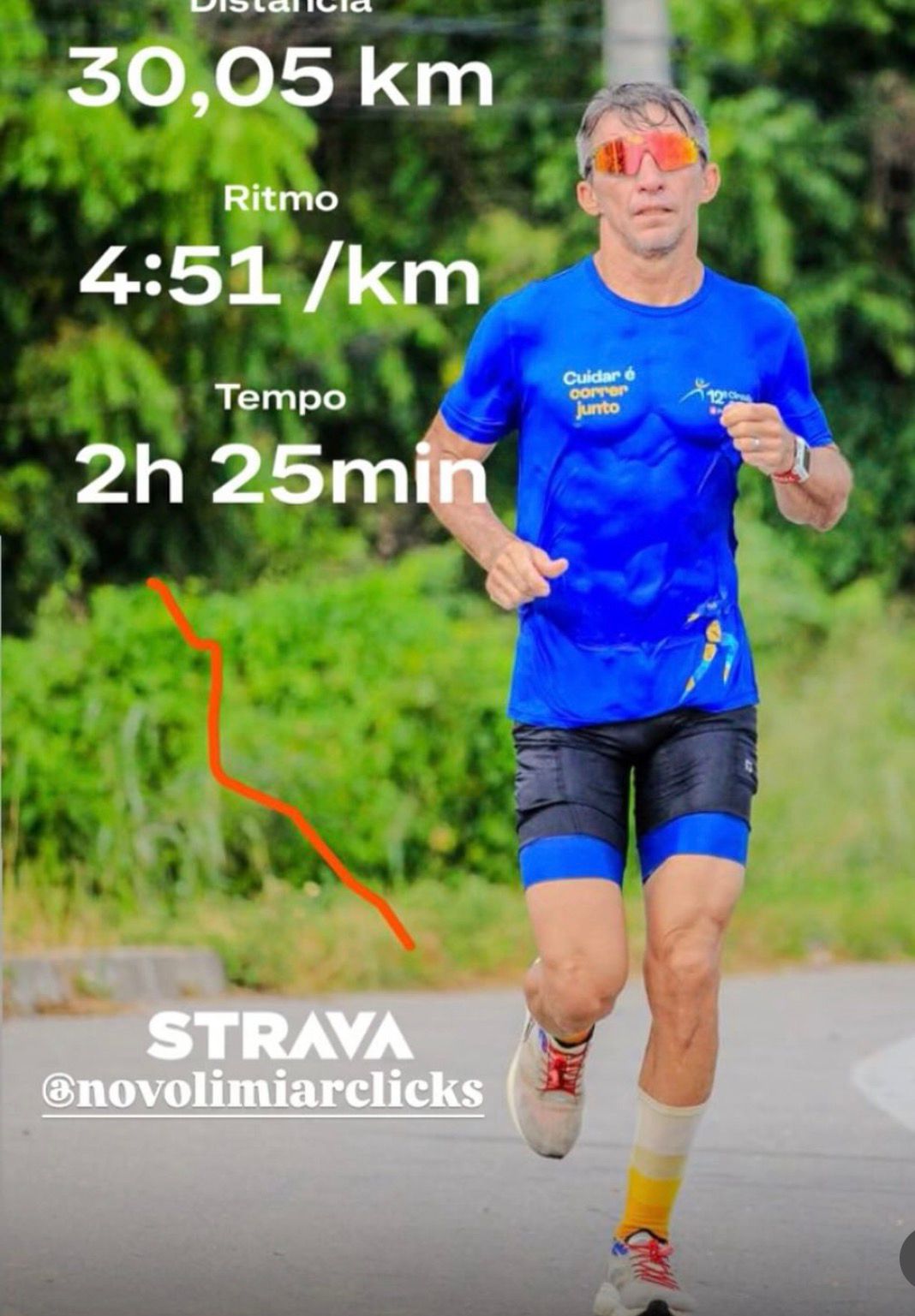Corredor durante treino de longa distância